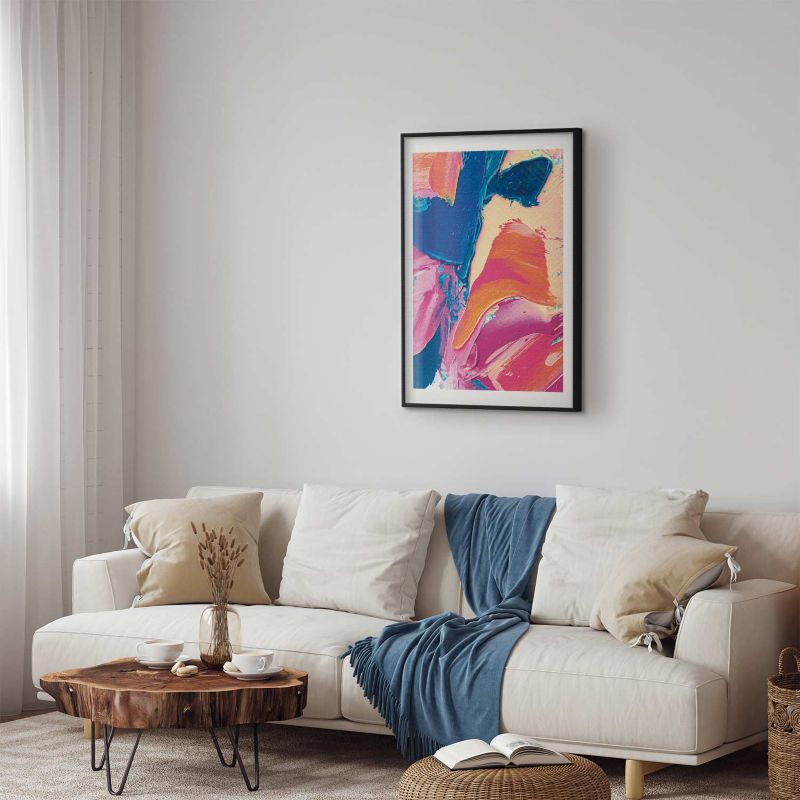 Artgeist plakat farverig ekspression 60 x 90 cm med sort ramme, 1 stk