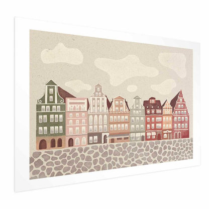 Artgeist plakat farverige facader 60 x 40 cm uden ramme 1 stk