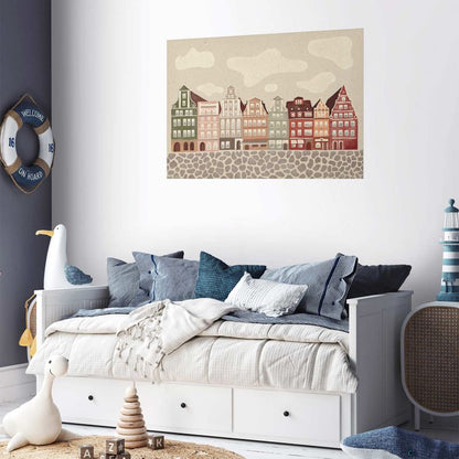 Artgeist plakat farverige facader 90 x 60 cm uden ramme 1 stk