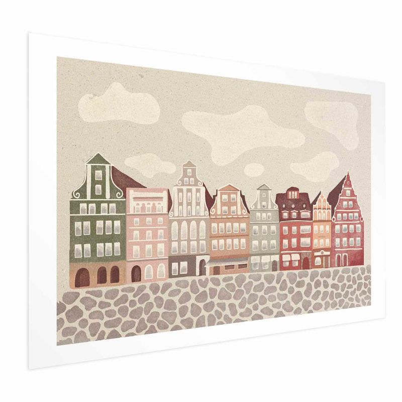 Artgeist plakat farverige facader 90 x 60 cm uden ramme 1 stk