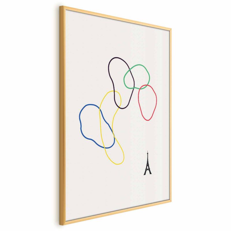 Artgeist plakat farverige cirkler 29,7x42 cm med guldramme 1 stk