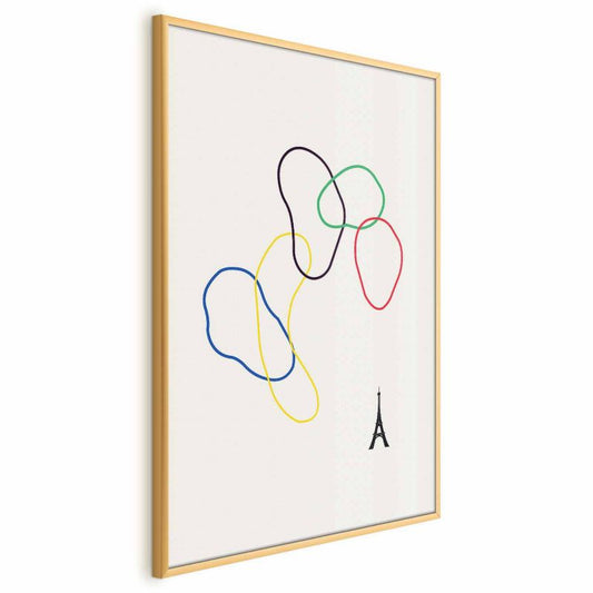 Artgeist plakat farverige cirkler 29,7x42 cm med guldramme 1 stk