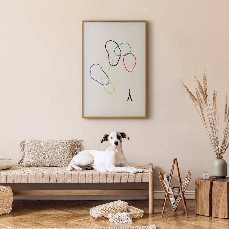 Artgeist plakat farverige cirkler 29,7x42 cm med guldramme 1 stk