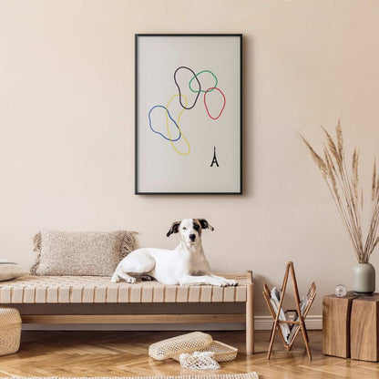 Artgeist plakat farverige cirkler 40x60 cm med sort ramme, 1 stk