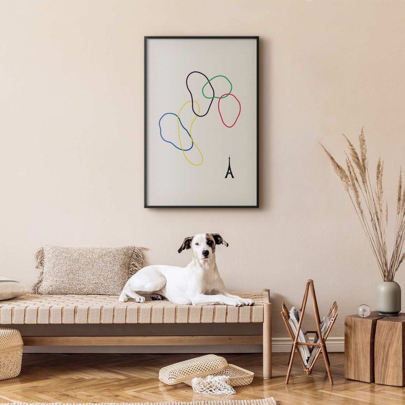 Artgeist plakat farverige cirkler 60 x 90 cm med sort ramme, 1 stk