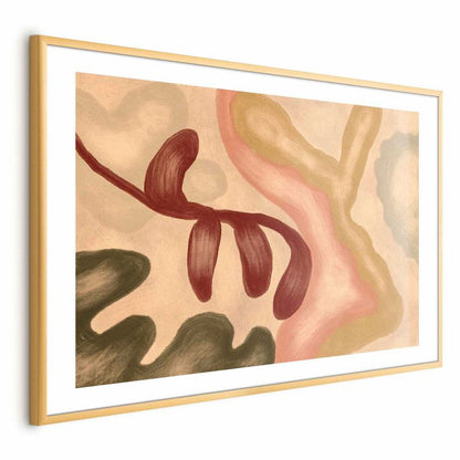 Artgeist plakat farverige former 30x21 cm med guldramme 1 stk