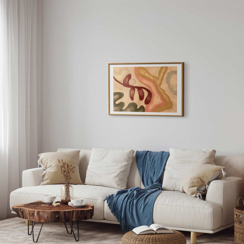 Artgeist plakat farverige former 30x21 cm med guldramme 1 stk