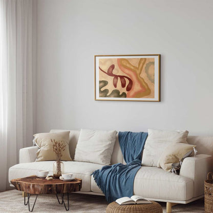 Artgeist plakat farverige former 30x21 cm med guldramme 1 stk