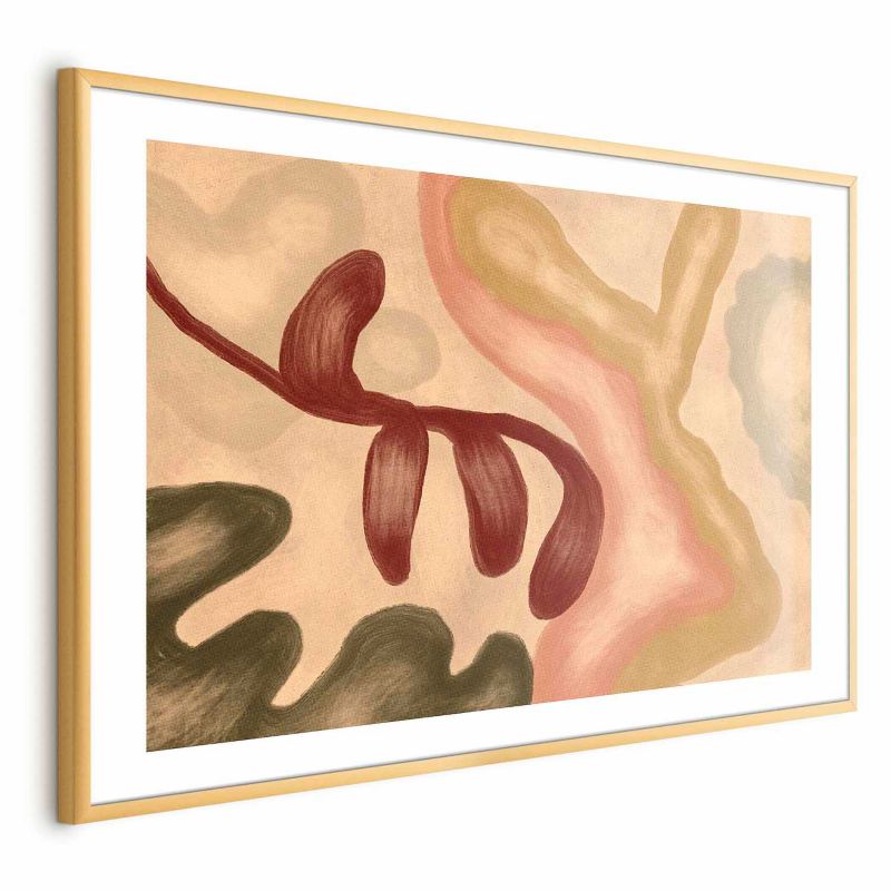 Artgeist plakat farverige former 90 x 60 cm med guldramme, 1 stk