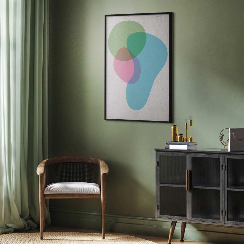 Artgeist plakat farverige pletter 40x60 cm med sort ramme, 1 stk