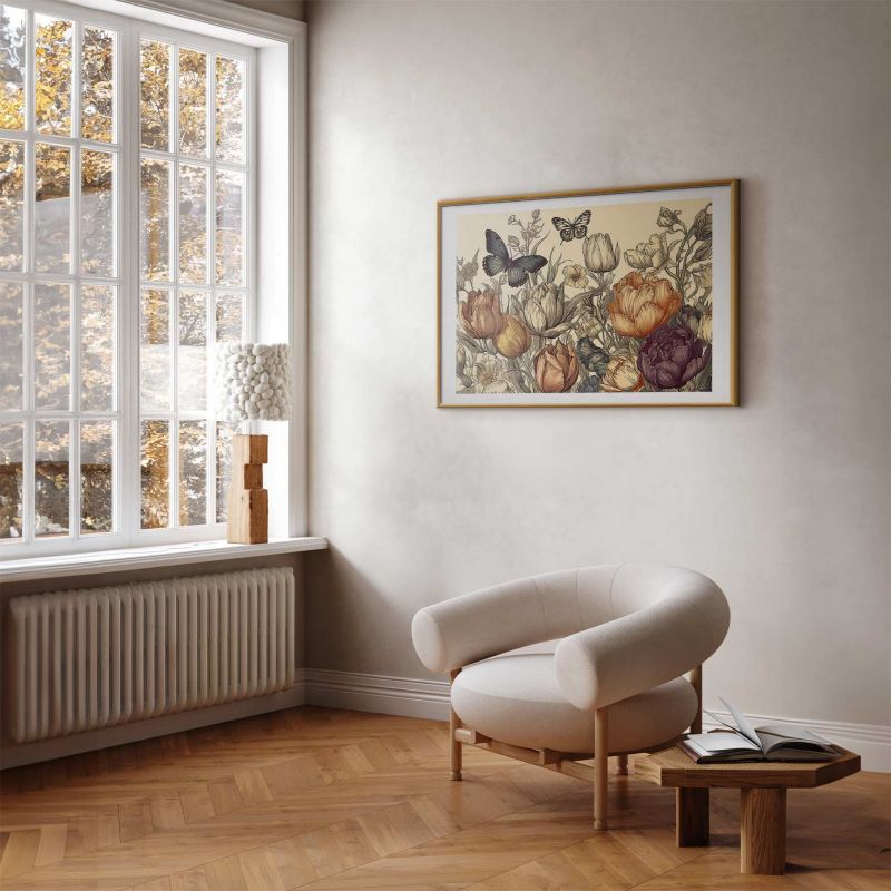 Plakat Artgeist Farverige tulipaner 60 x 40 cm med guldramme, 1 stk