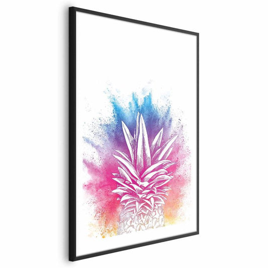 Artgeist plakat farverig ananas 21x30 cm med sort ramme, 1 stk