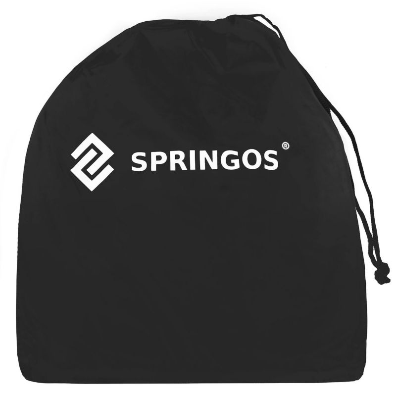 Springos vandtæt motorcykel- og scooterovertræk 250 x 105 x 125 cm, sort, 1 stk.