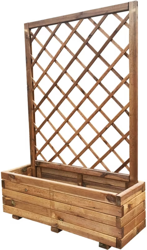 Plantekasse med Espalier Luk 90x31x140 cm Brun Fyrretræ