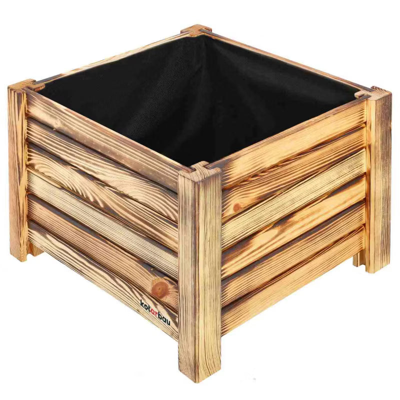 Plantekasse Træ Brændt Fyrretræ 38x38 cm