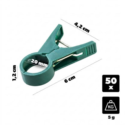Planteklips 20 mm Grøn 50 Stk.