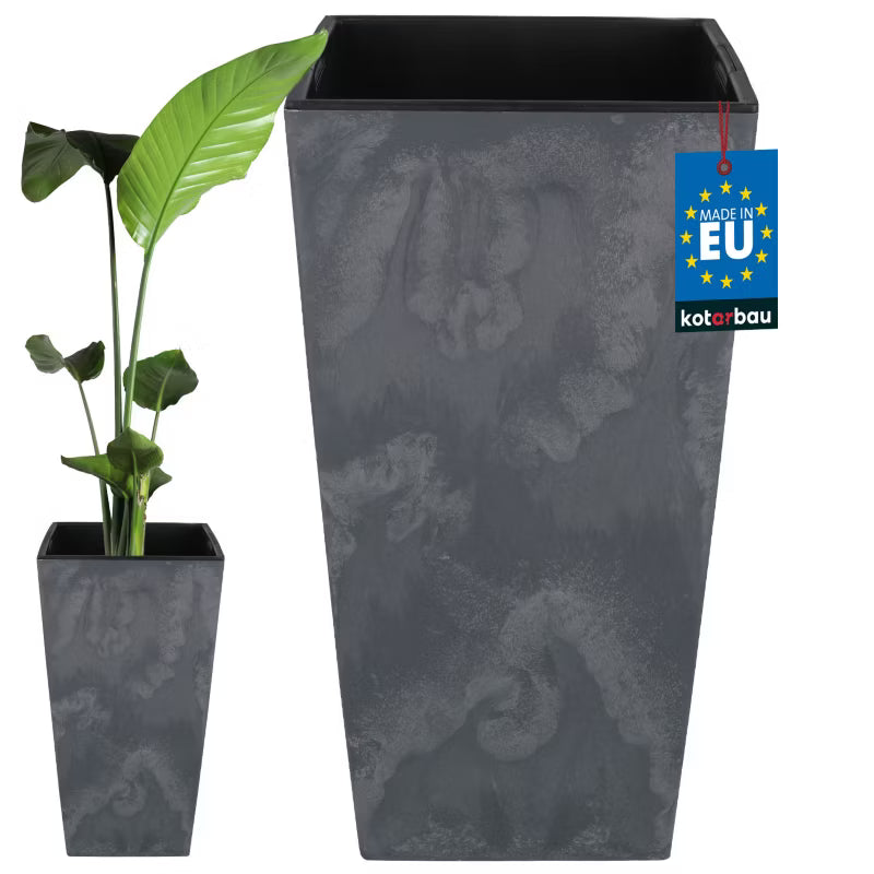 Plantekrukke med Indsats 40x40x75 cm Betonlook Marengo Grå
