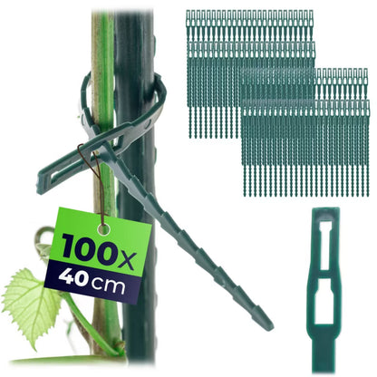 Planteopbindingsbånd 40 cm Grøn 100 Stk.