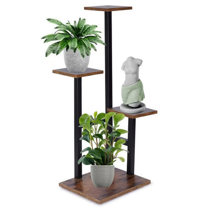 Plantestander 4 Niveauer 84 cm Sort
