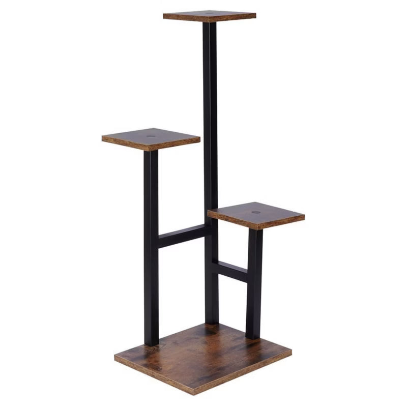 Plantestander 4 Niveauer 84 cm Sort