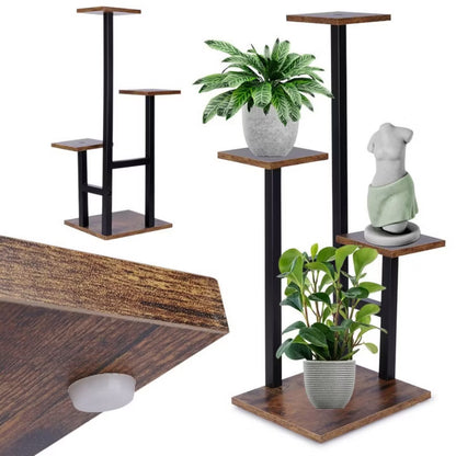 Plantestander 4 Niveauer 84 cm Sort