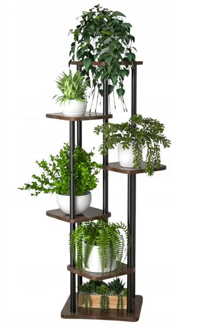 Plantestander Metal 132 cm Brun 6 Hylder
