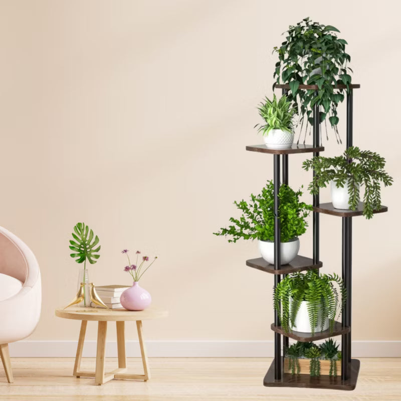 Plantestander Metal 132 cm Brun 6 Hylder