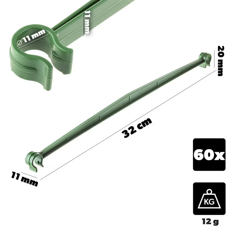 Plantestangssamler 11 mm 32 cm Grøn 60 Stk.