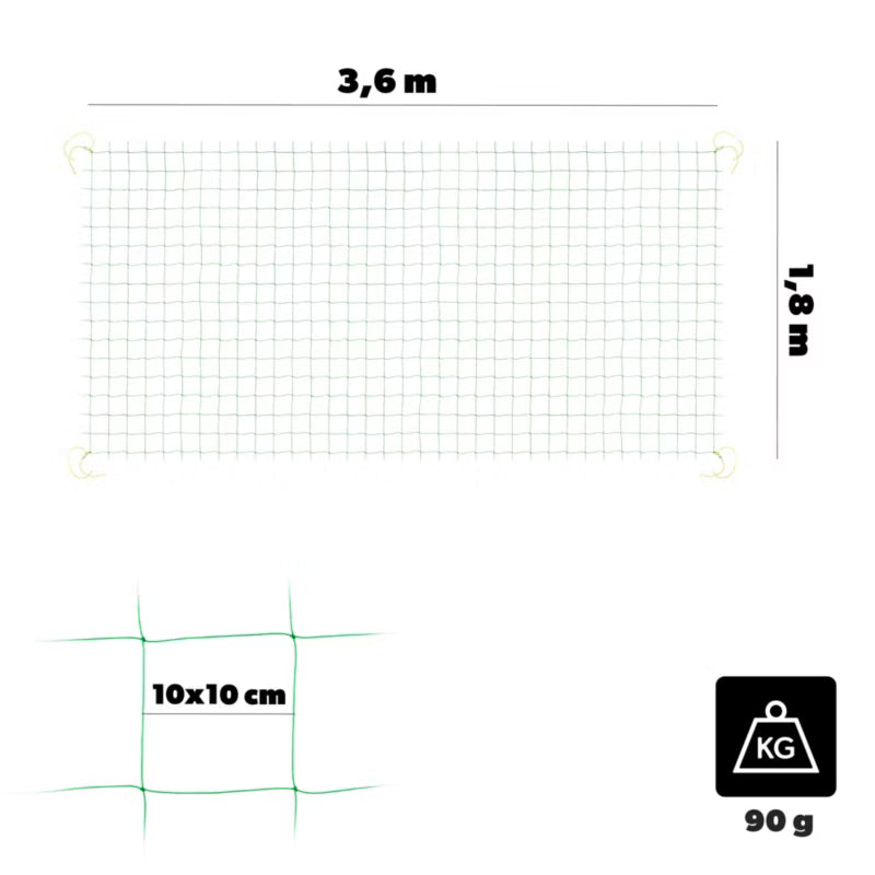 Plantestativer Sæt med Net 180 cm x 11 mm Grøn