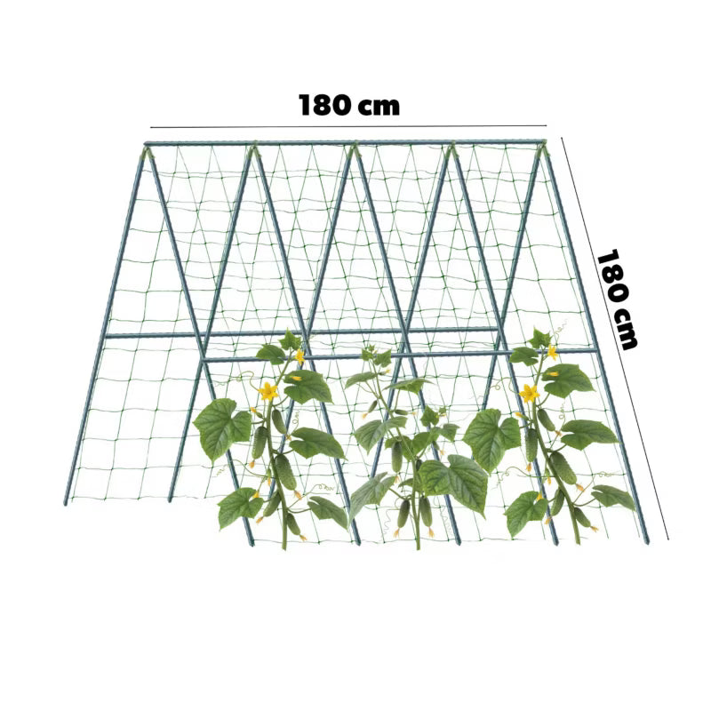 Plantestativer Sæt med Net 180 cm x 11 mm Grøn