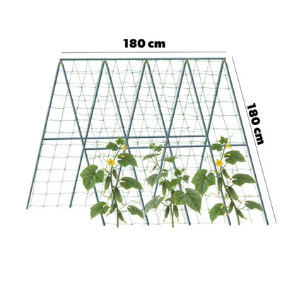 Plantestativer Sæt med Net 180 cm x 11 mm Grøn