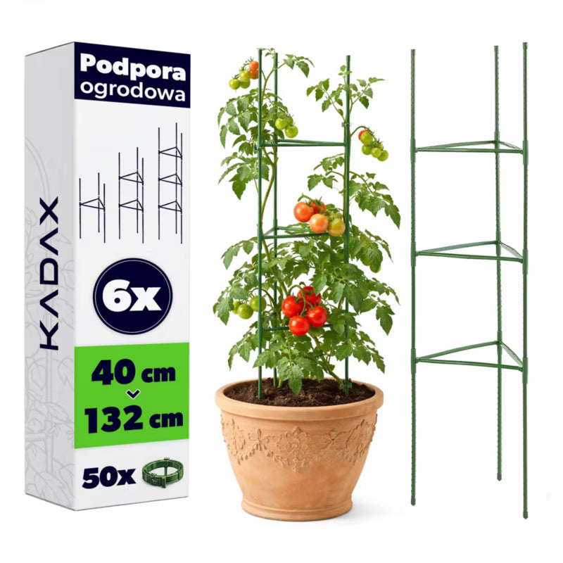 Plantestøtte 132 cm Grøn 6 Stk.