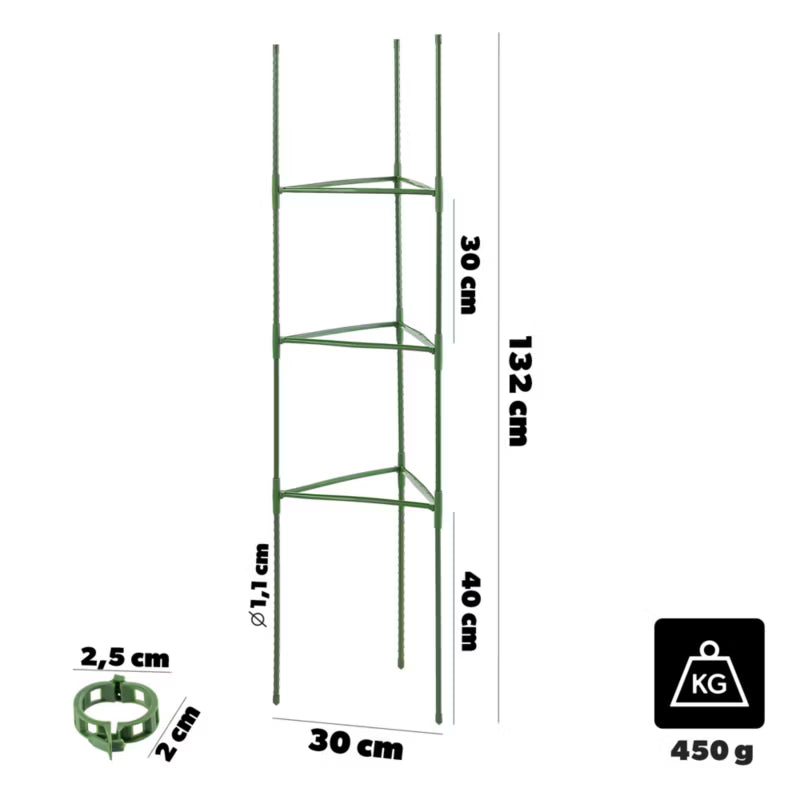Plantestøtte 132 cm Grøn 6 Stk.