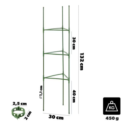 Plantestøtte 132 cm Grøn 6 Stk.