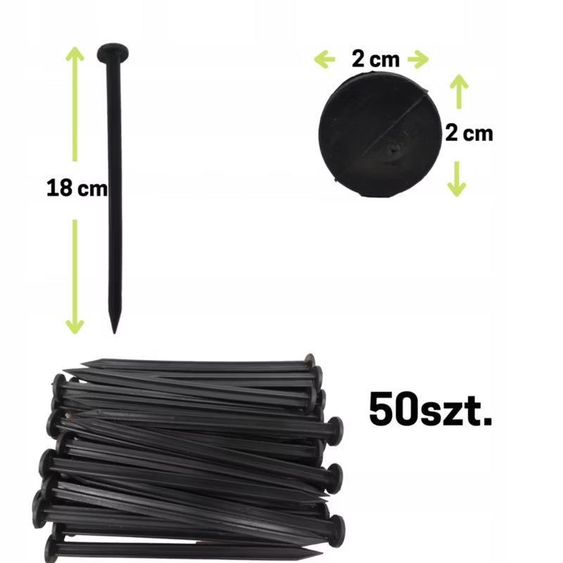 Plastikpløkker til Græskant 18 cm Sort 50 Stk