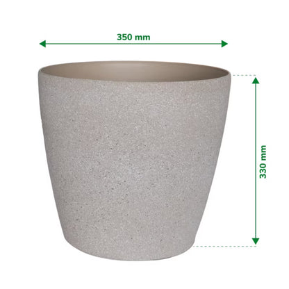 Plastikurtepotte 35 cm Beige Steneffekt