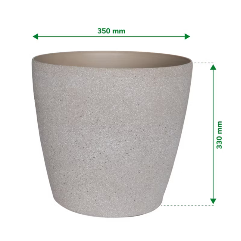 Plastikurtepotte 35 cm Beige Steneffekt