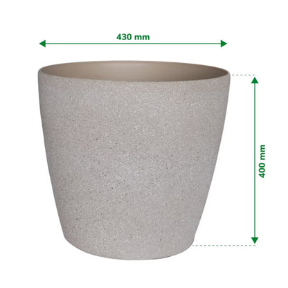Plastikurtepotte 43 cm Beige Steneffekt