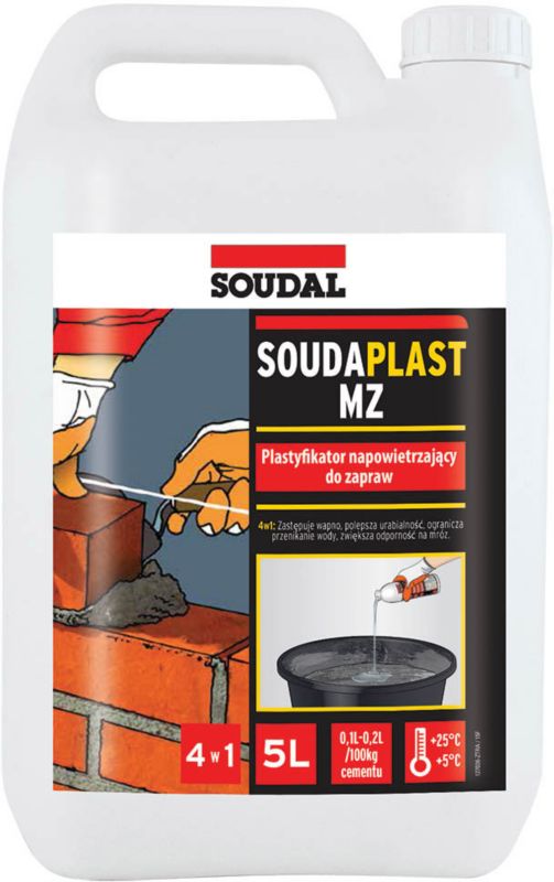 Soudal Soudaplast MZ plastificeringsmiddel til mørtel 5 l