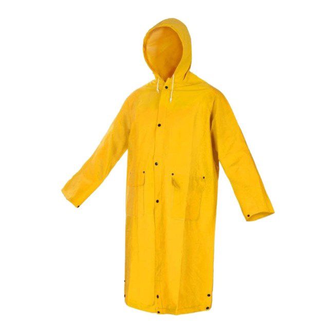 Gul regnfrakke i størrelse XXXL