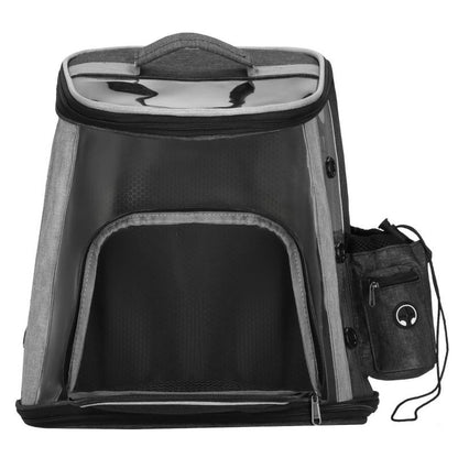 Transport-rygsæk til kat, kanin og hund Springos 38 x 34 x 26 cm, transporttaske til op til 15 kg, sort, 1 stk.