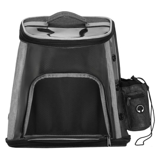 Transport-rygsæk til kat, kanin og hund Springos 38 x 34 x 26 cm, transporttaske til op til 15 kg, sort, 1 stk.