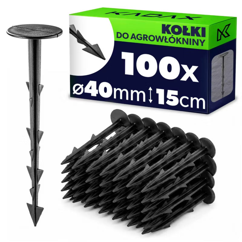 Pløkker til Fiberdug 15 cm Sort 100 Stk.