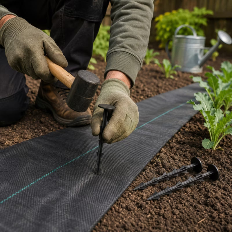 Pløkker til Fiberdug 15 cm Sort 100 Stk.