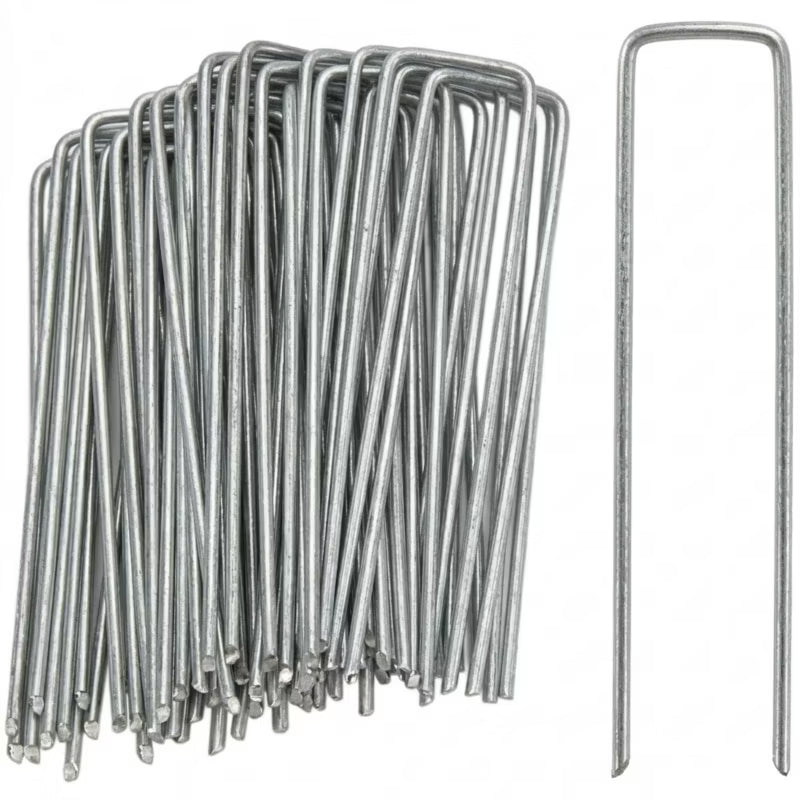 Pløkker til Ukrudtsdug 15 cm Galvaniseret Stål 100 Stk.