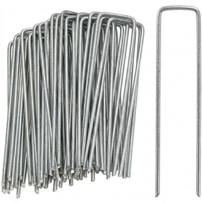 Pløkker til Ukrudtsdug 15 cm Galvaniseret Stål 100 Stk.