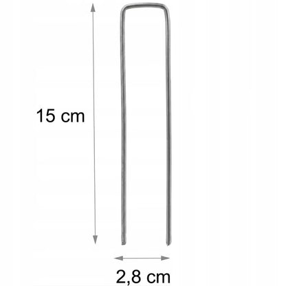 Pløkker til Ukrudtsdug 15 cm Galvaniseret Stål 100 Stk.