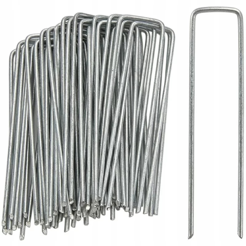 Pløkker til Ukrudtsdug 15 cm Galvaniseret Stål 100 Stk.