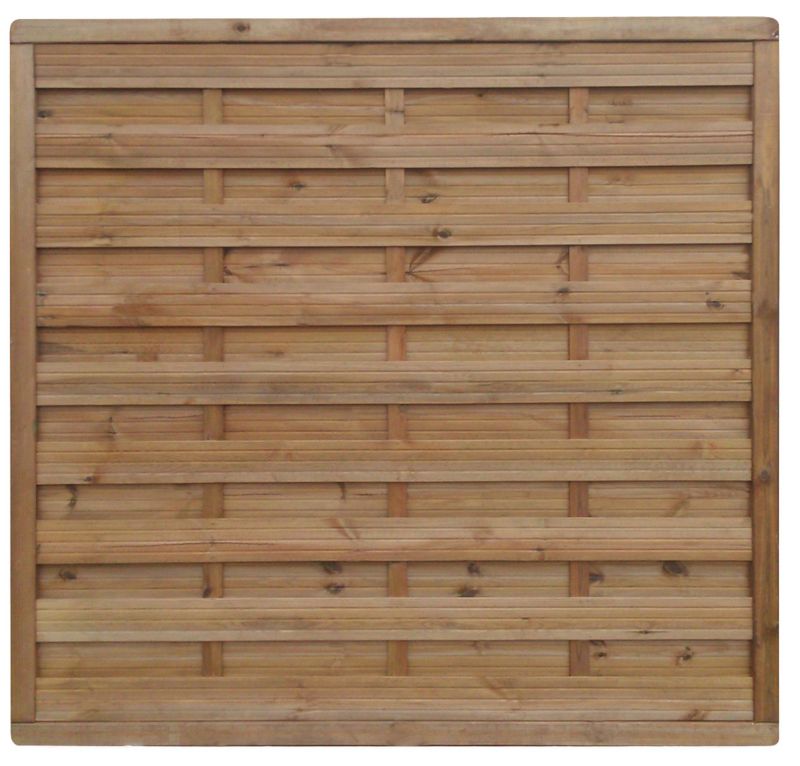 Træhegn Klikstrom 180 x 180 cm brun med ramme 40 x 60 mm