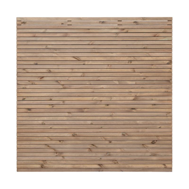 Niko hegn 180 x 180 cm med brædder 15 x 45 cm i brun